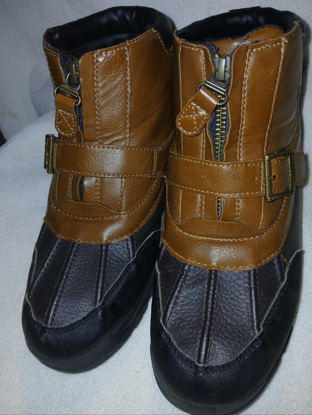 Polo by Ralph Lauren Two-Tone Brown Ankle Duck Boots Size 6        FF# 395
